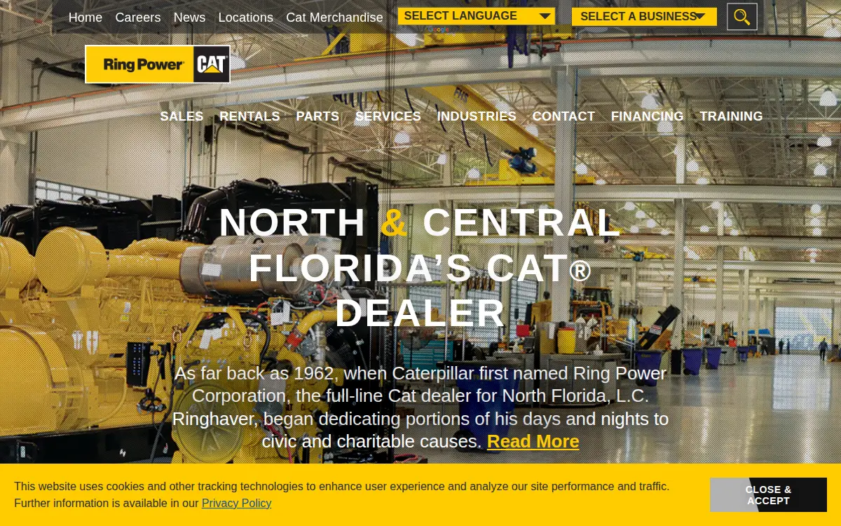 Homepage of Ring Power CORP