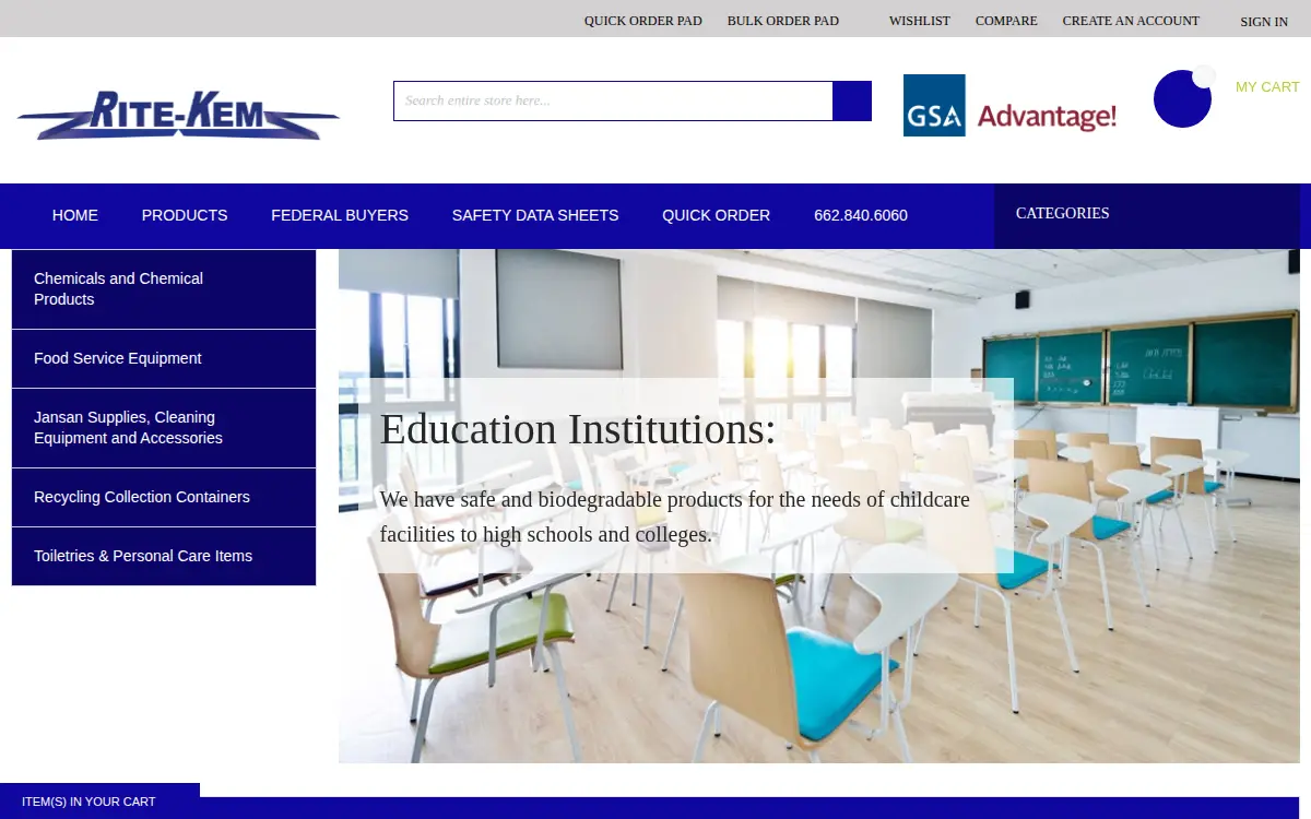 Homepage of Rite-kem, INC.
