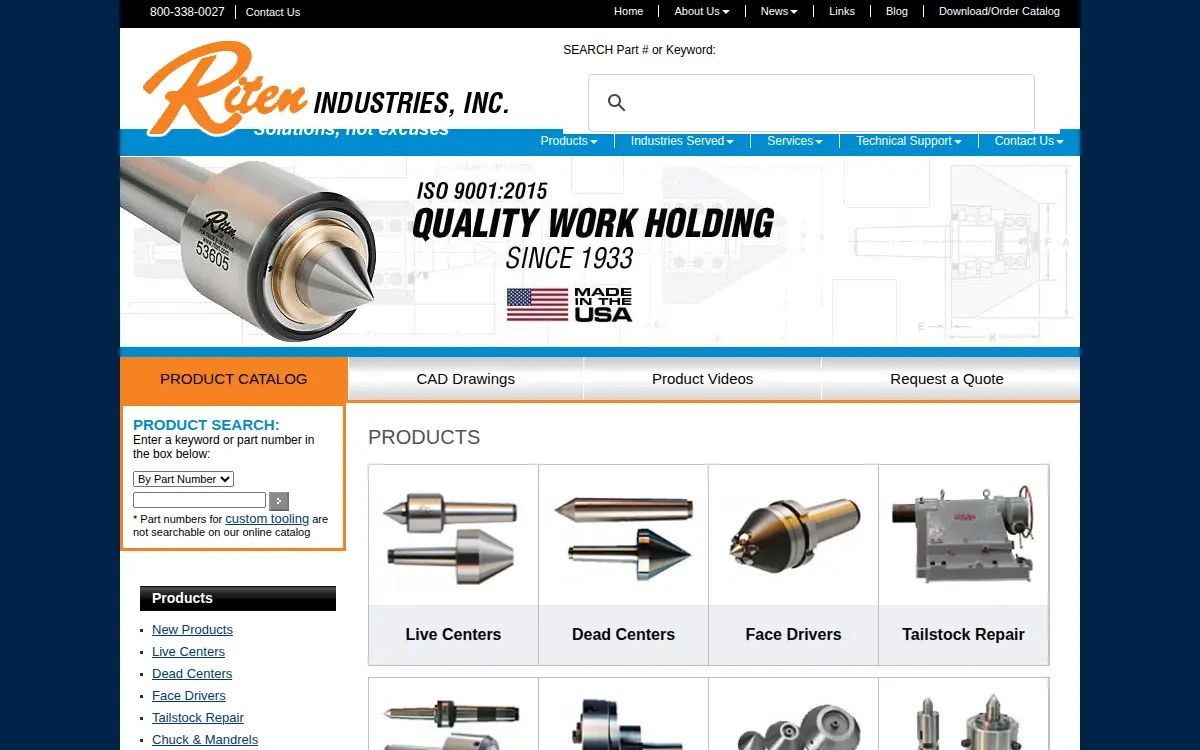 Homepage of Riten Industries INC