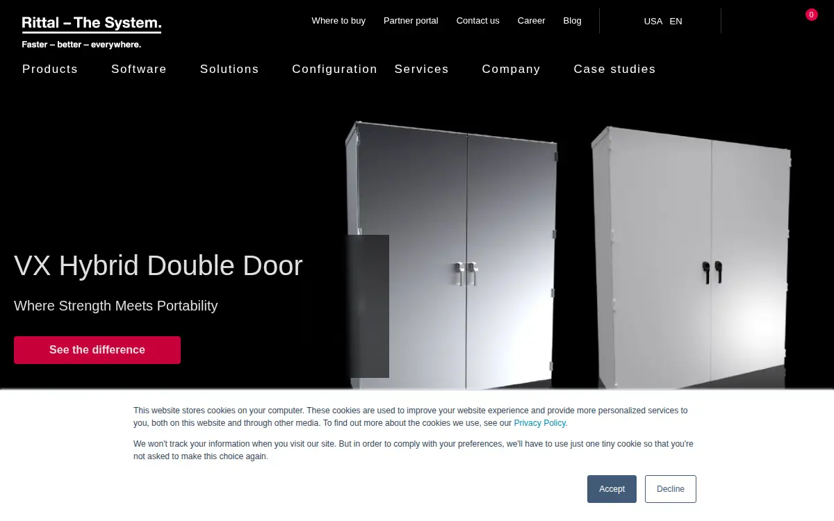 Homepage of Rittal North America LLC