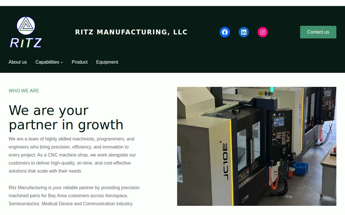 Homepage of Ritz Manufacturing, LLC