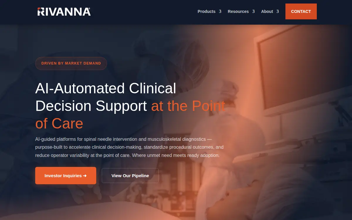 Homepage of Rivanna Medical, INC.