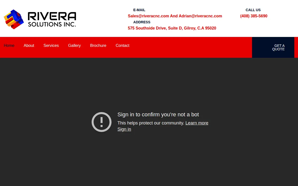 Homepage of Rivera Solutions INC.