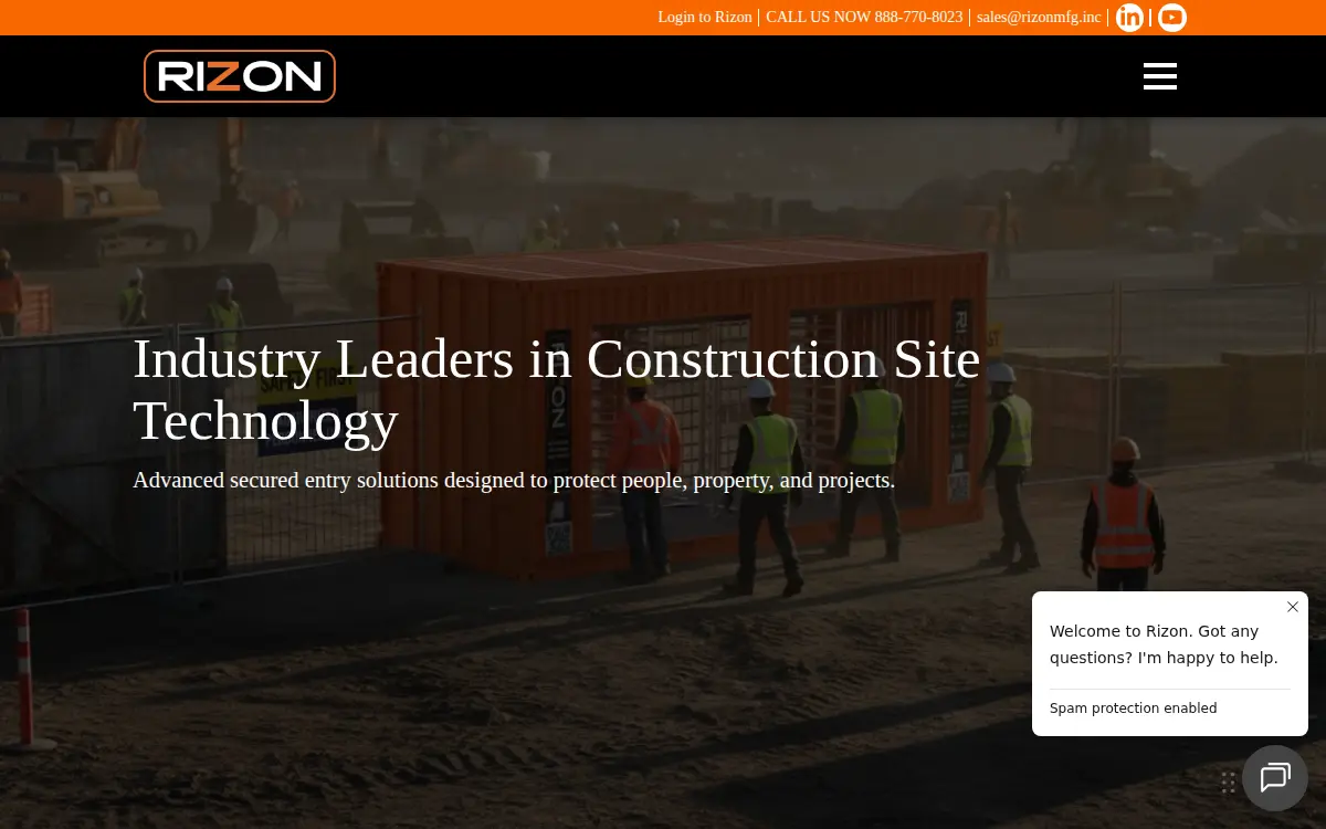 Homepage of Rizon Manufacturing, INC