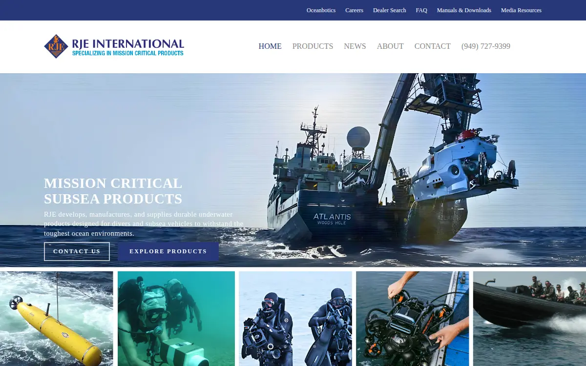 Homepage of Rje International, INC.