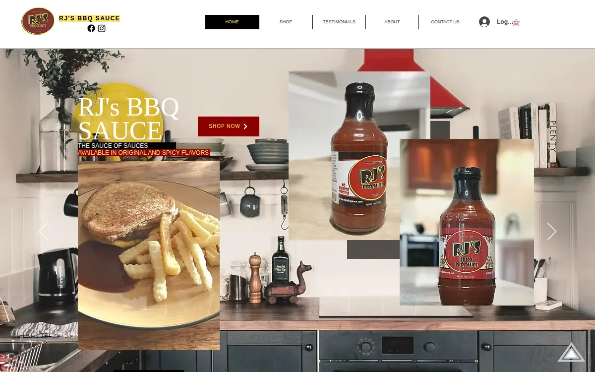 Homepage of Rj's Bbq Sauce, LLC