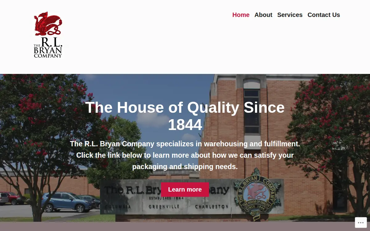 Homepage of R. L. Bryan Company the