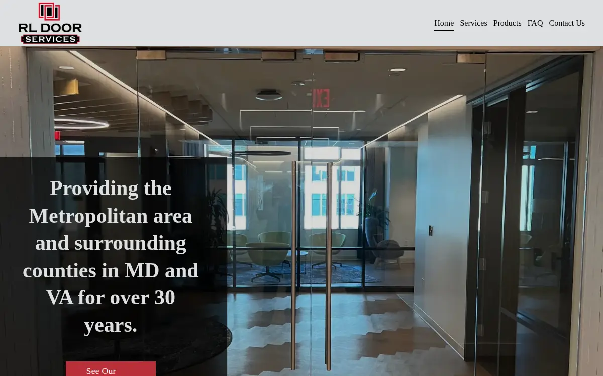 Homepage of R & L Door Service, INC.