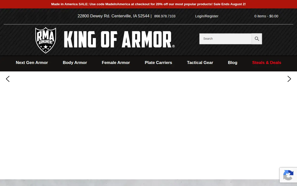 Homepage of Rma Armament, INC.