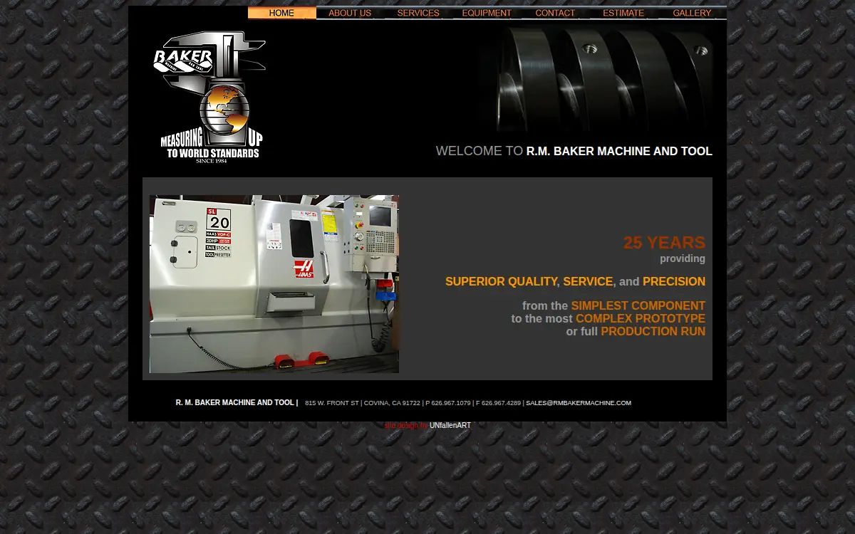 Homepage of R.m. Baker Machine & Tool, INC.