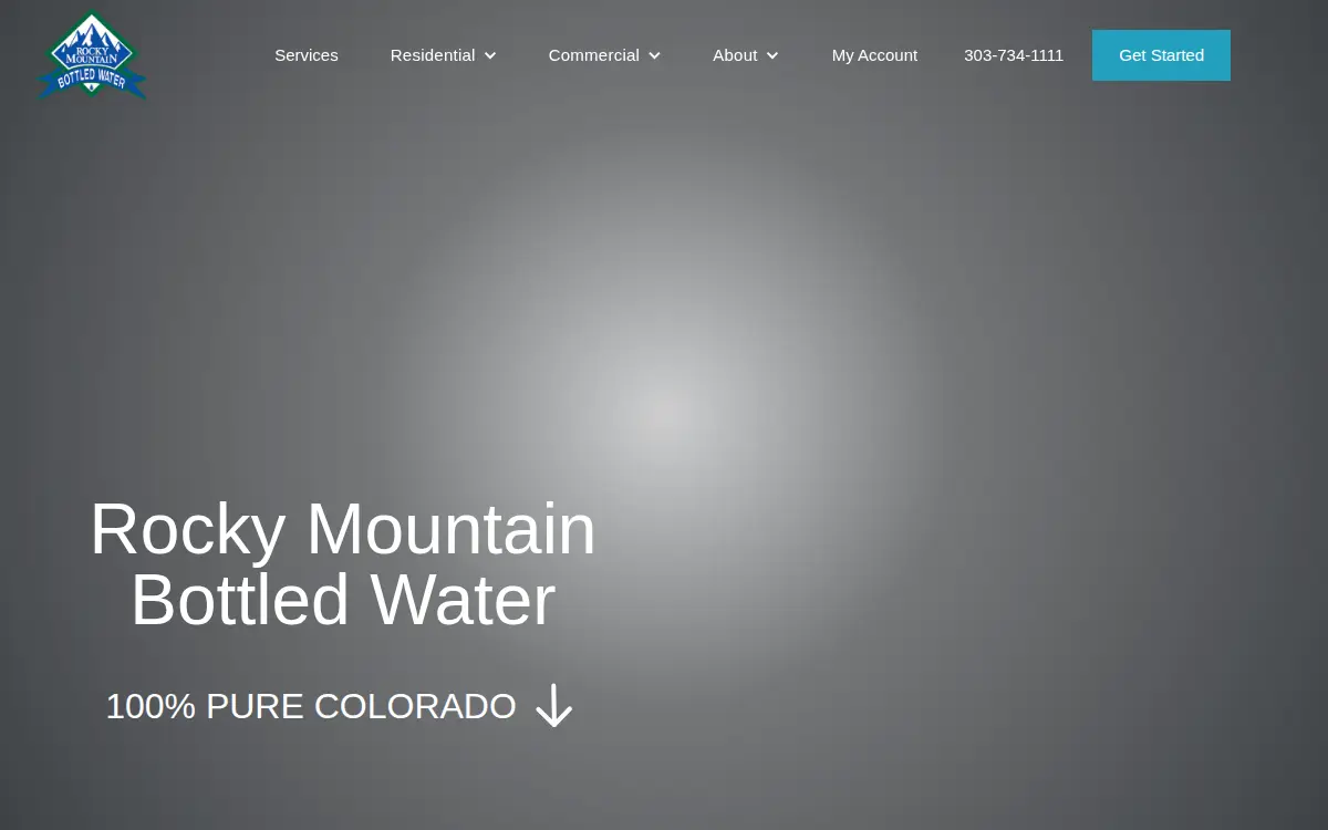 Homepage of Rocky Mountain Bottled Water, LLC