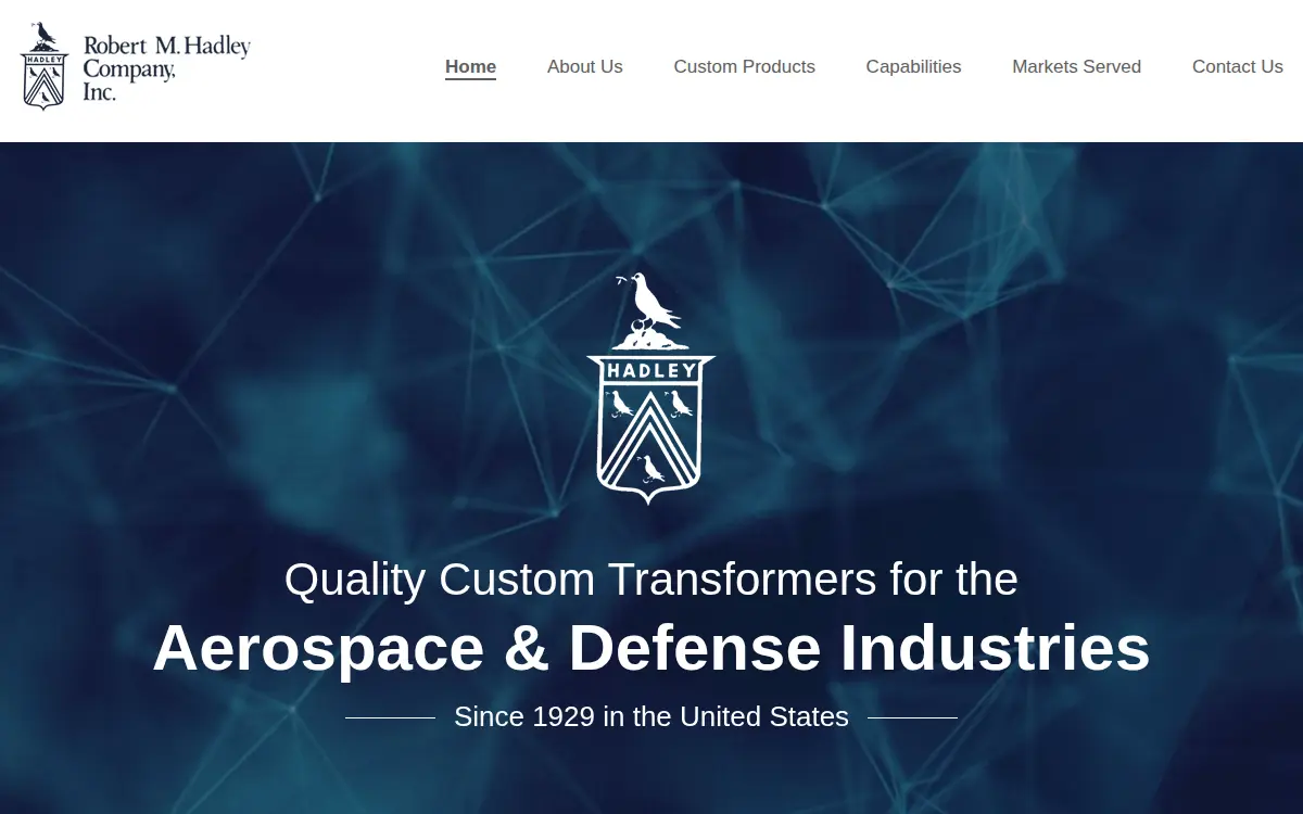 Homepage of Robert M. Hadley Company, INC.