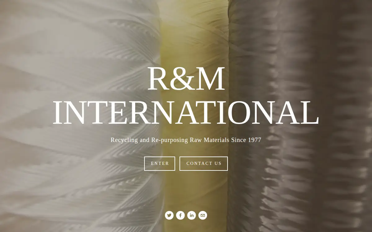 Homepage of R & M International Sales Corporation