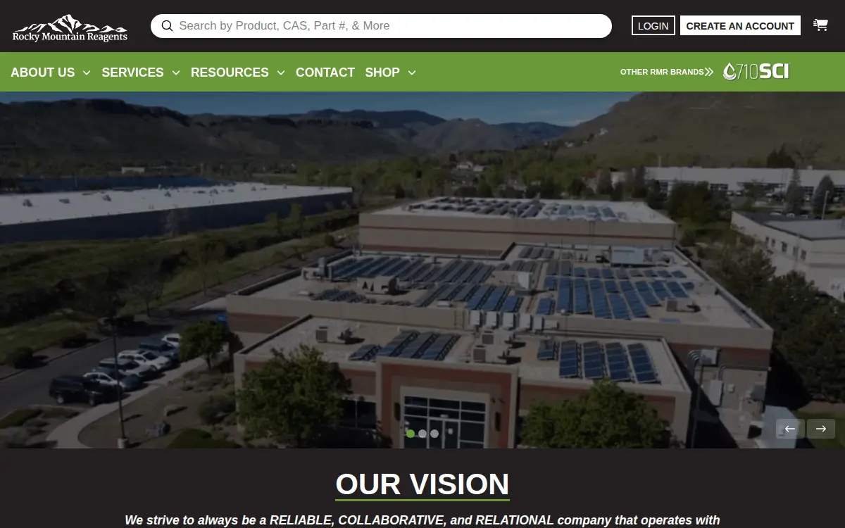 Homepage of Rocky Mountain Reagents, INC.