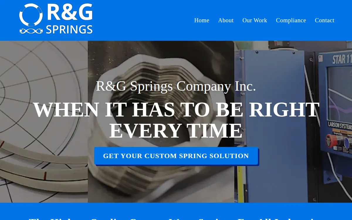 Homepage of R & G Springs Co., INC.
