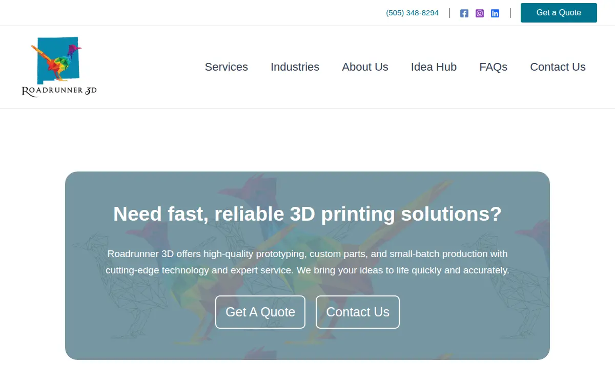 Homepage of Roadrunner 3d LLC