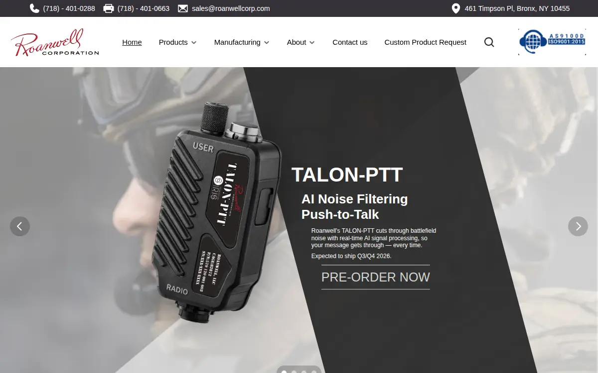 Homepage of Roanwell, LLC