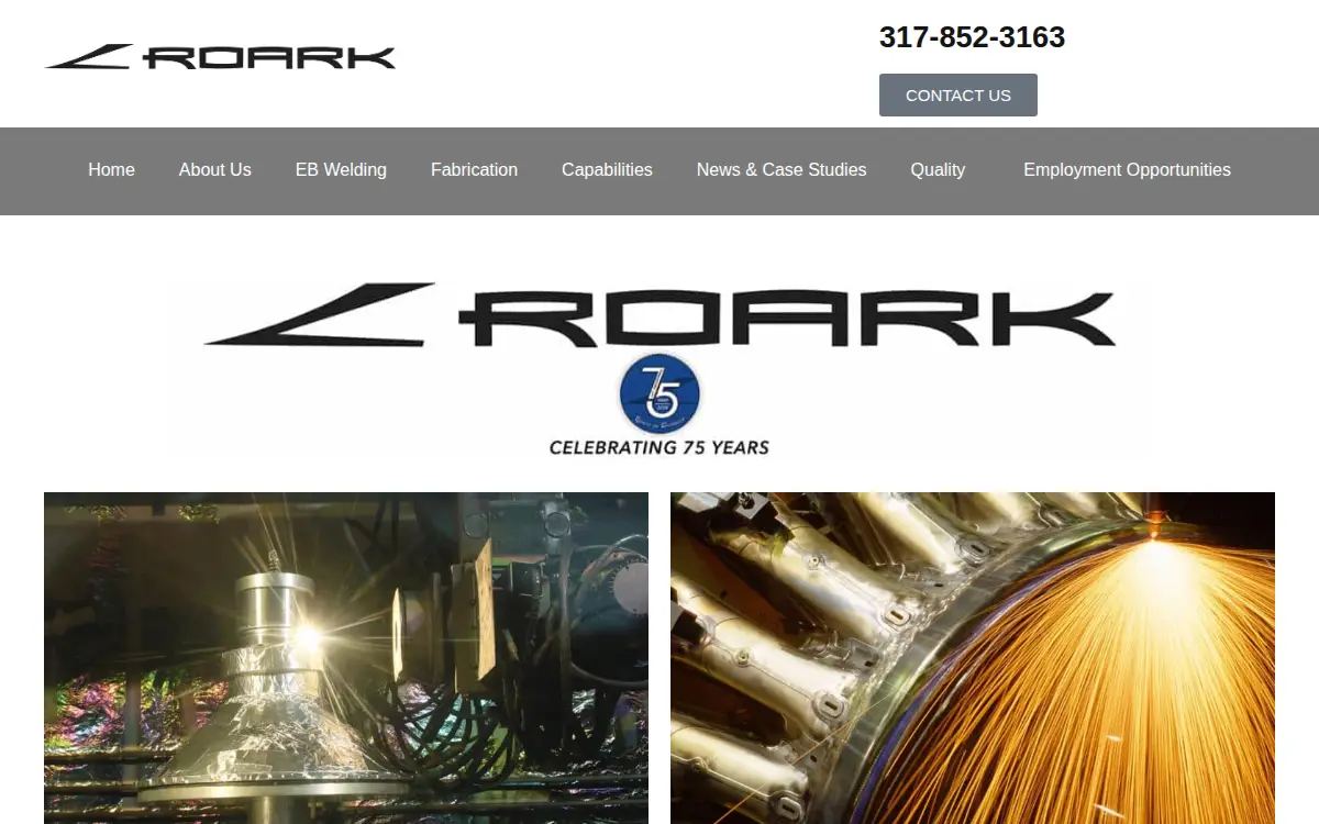 Homepage of C. F. Roark Welding & Engineering Company, Incorporated