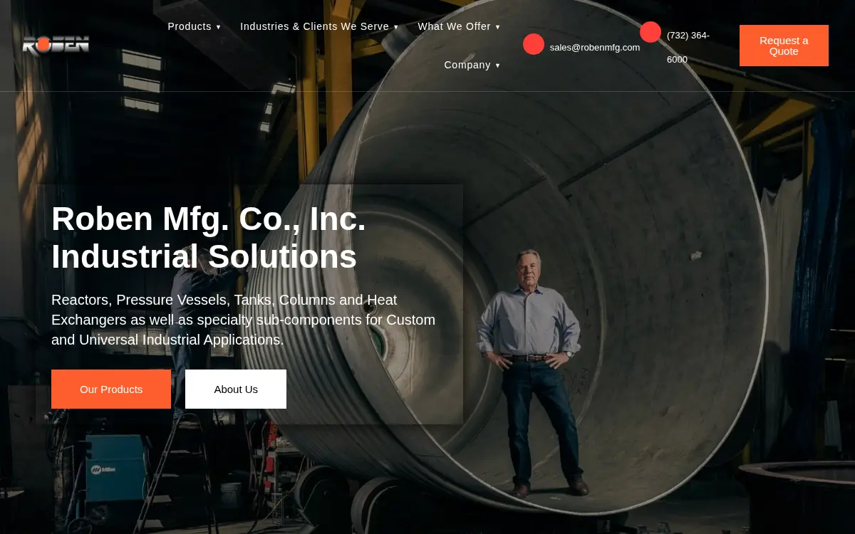 Homepage of Roben Manufacturing CO INC