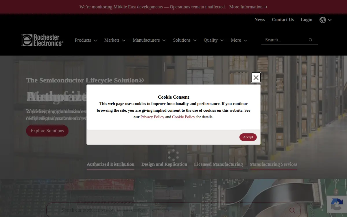 Homepage of Rochester Electronics LLC