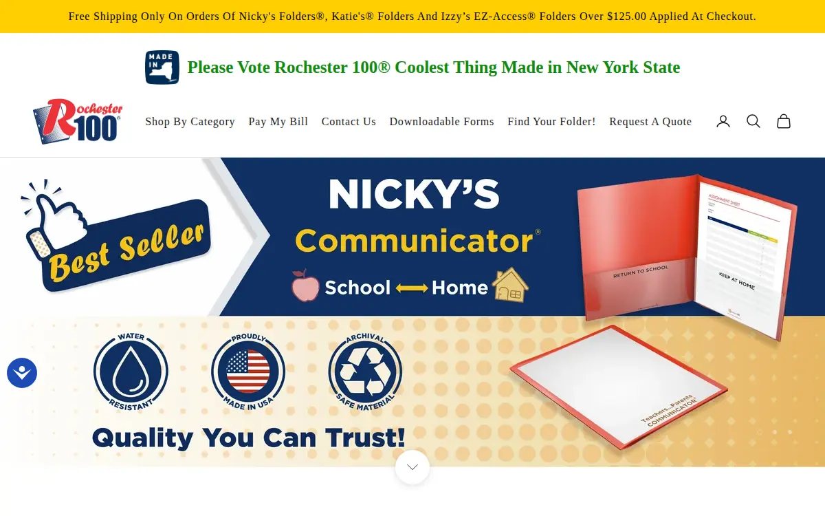 Homepage of Rochester 100, INC.
