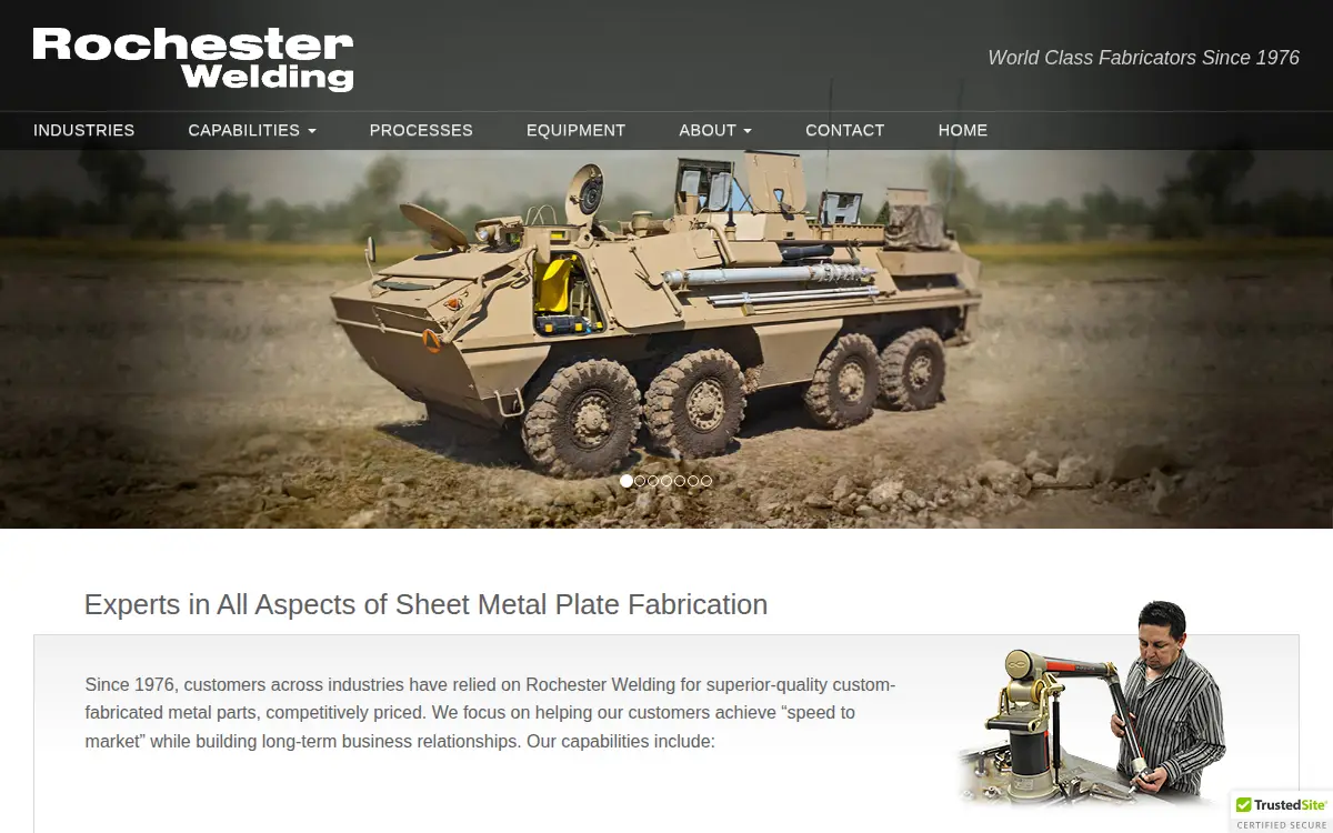 Homepage of Rochester Welding Company, INC.