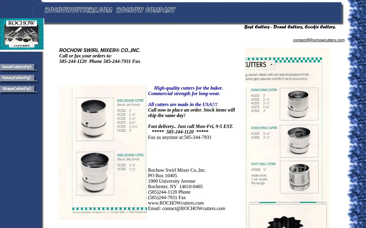 Homepage of Rochow Swirl Mixer Company, INC.