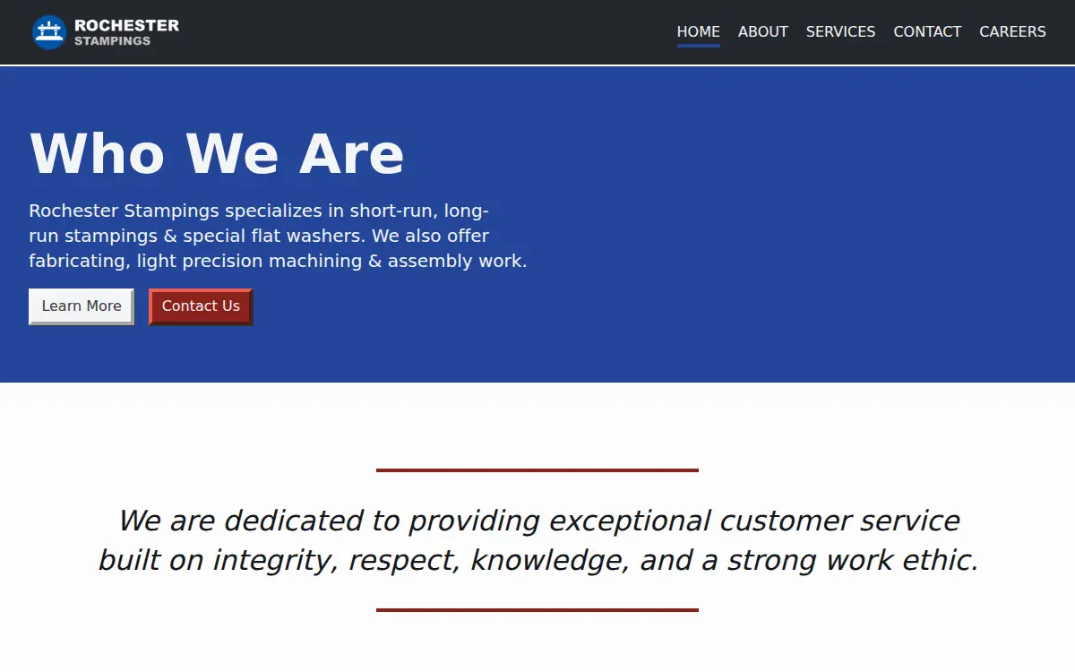 Homepage of New York Stampings, INC