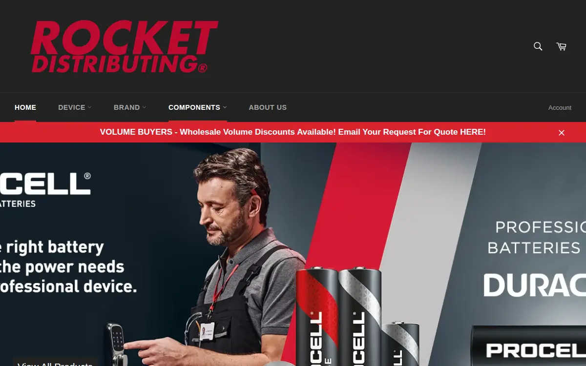 Homepage of Rocket Distributing LLC