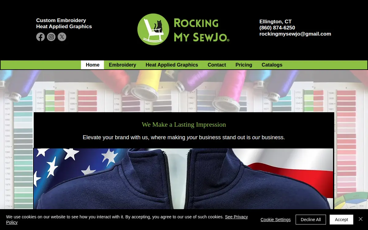 Homepage of Rocking My Sewjo, LLC
