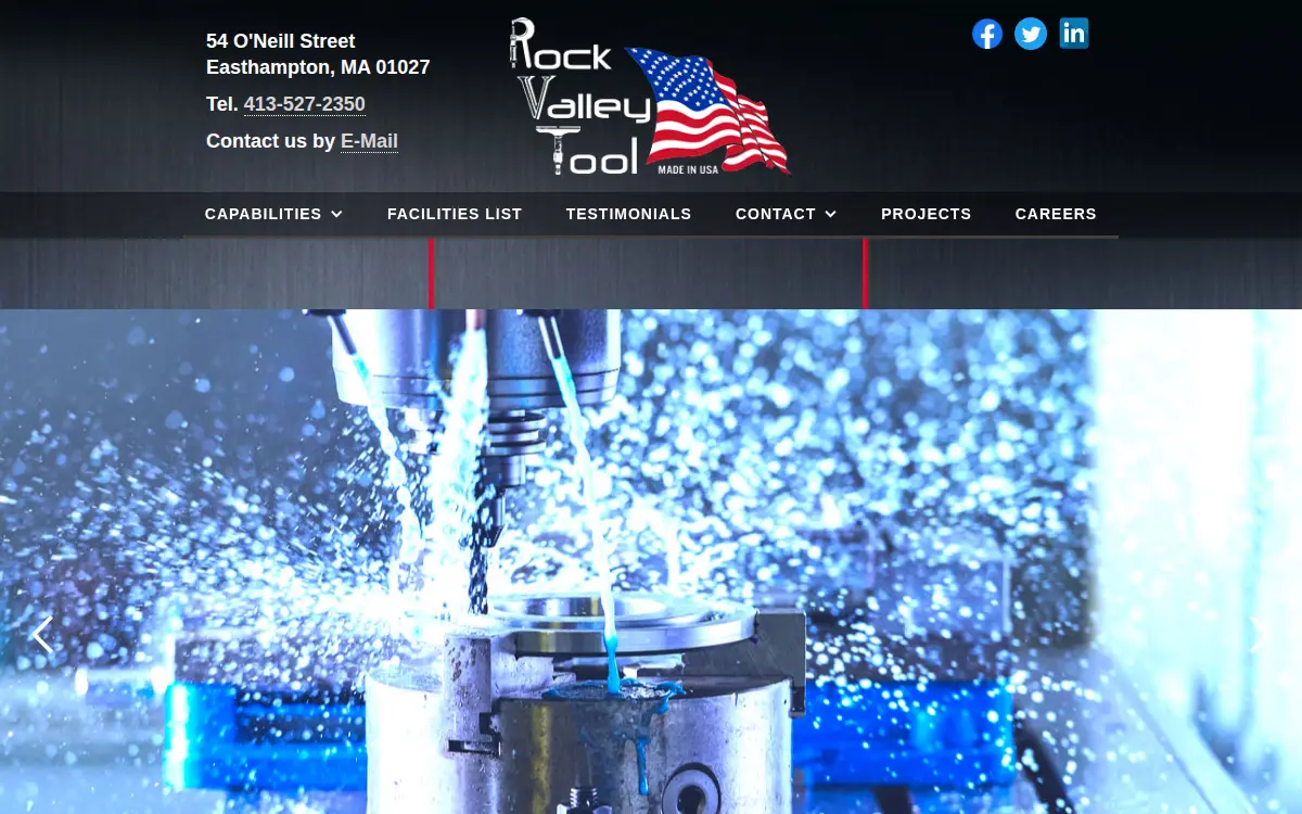 Homepage of Rock Valley Tool, LLC