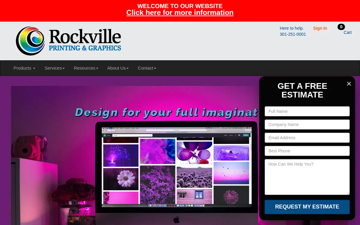 Homepage of Rockville Color LLC