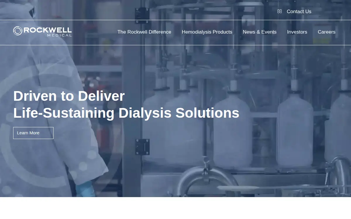 Homepage of Rockwell Medical, INC