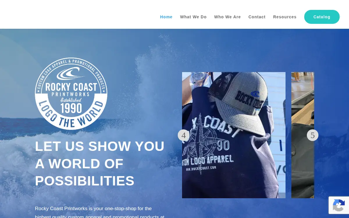 Homepage of Rocky Coast Printworks, INC.