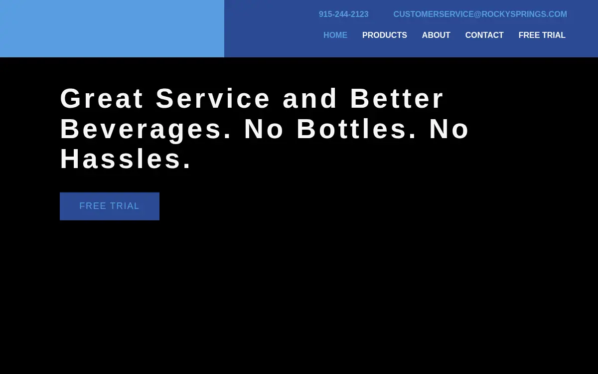 Homepage of Rocky Springs Water Company, LLC