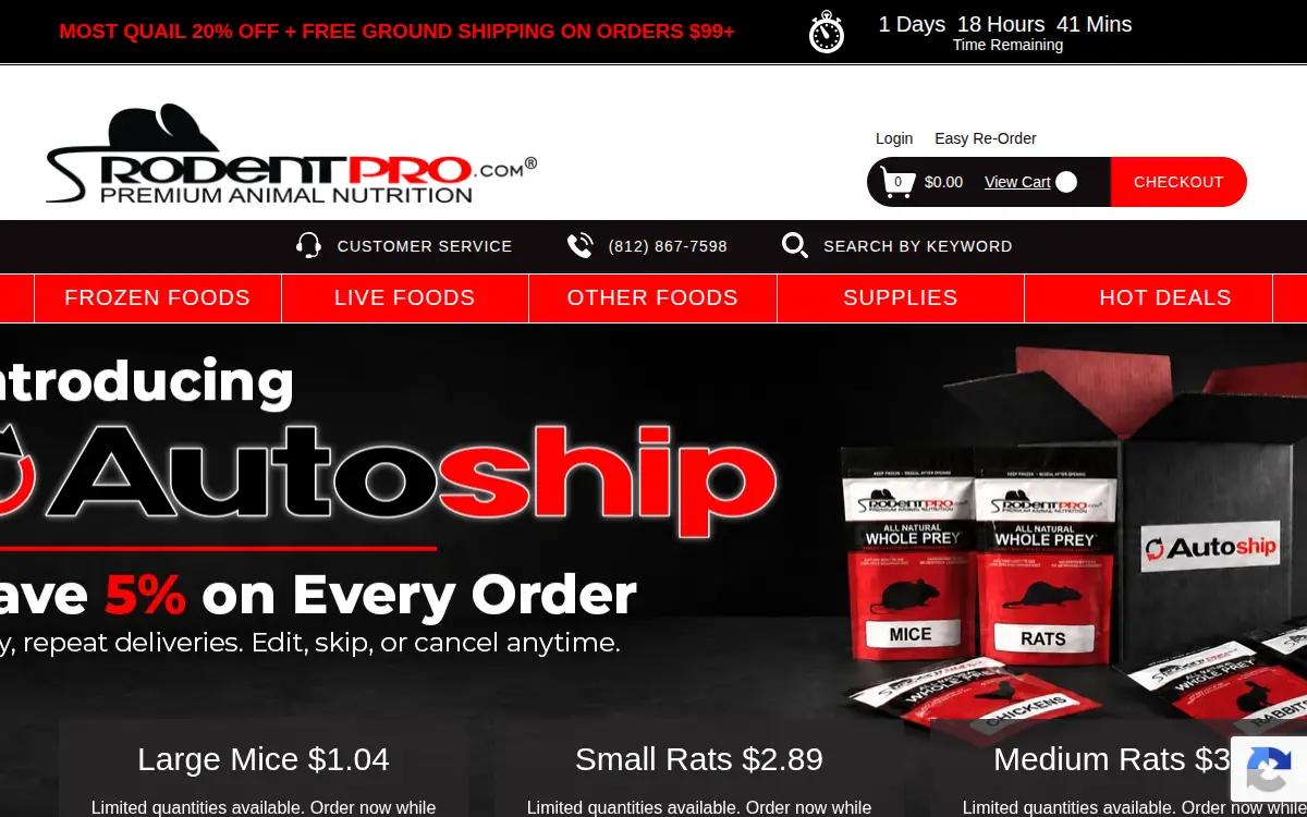 Homepage of Rodentpro.com, LLC