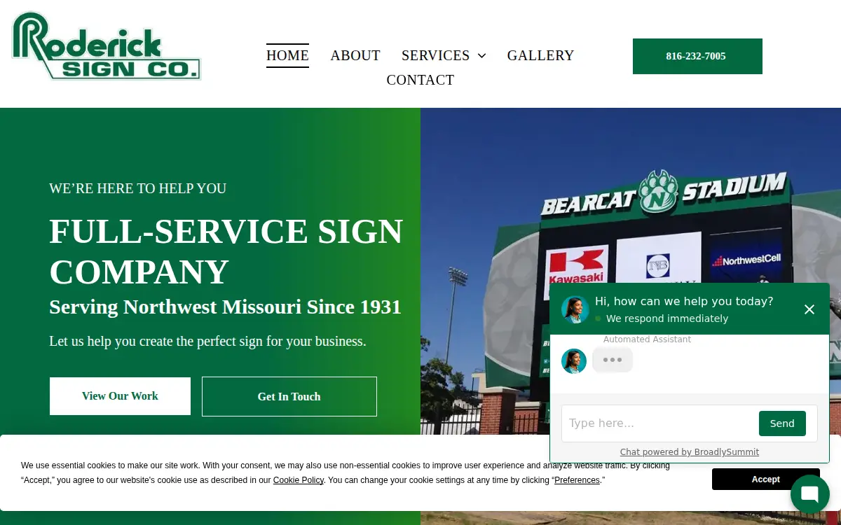 Homepage of Roderick Advertising CO