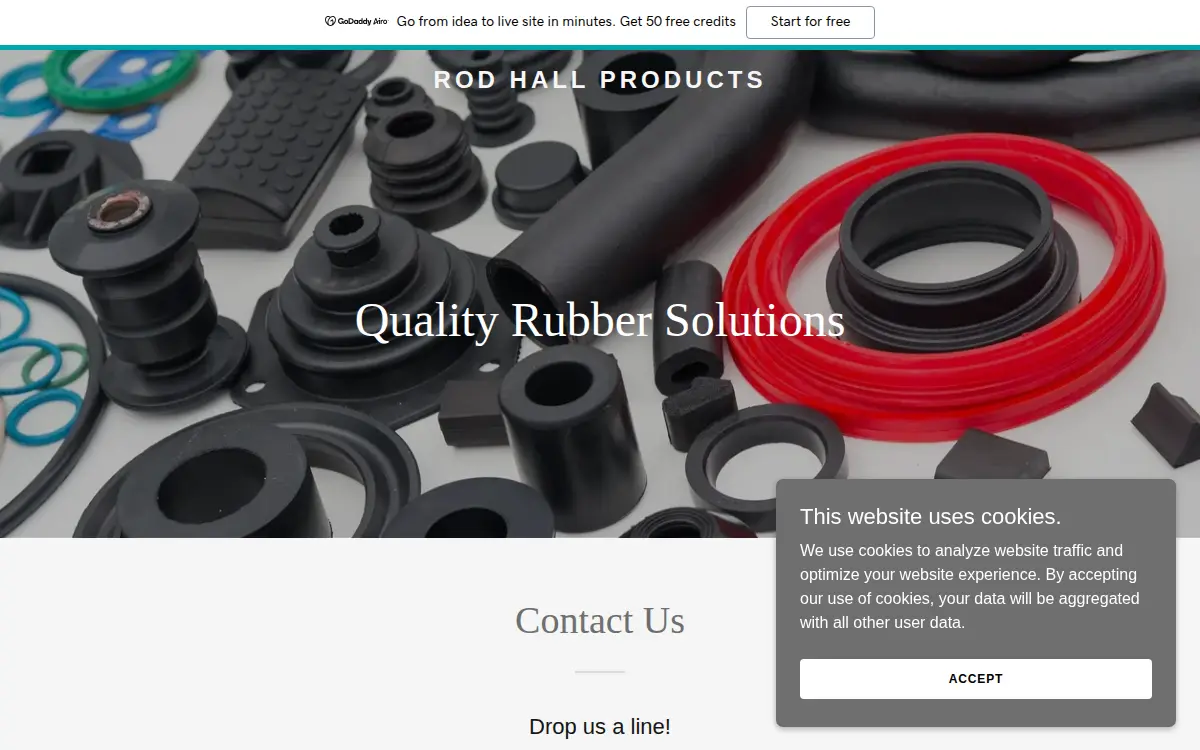 Homepage of Rod Hall Licensed Products, LLC
