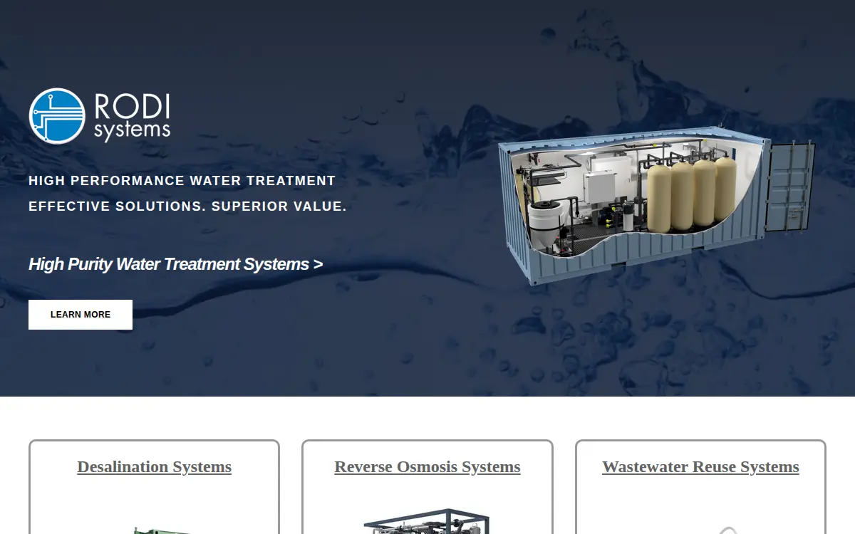 Homepage of Rodi Systems CORP.