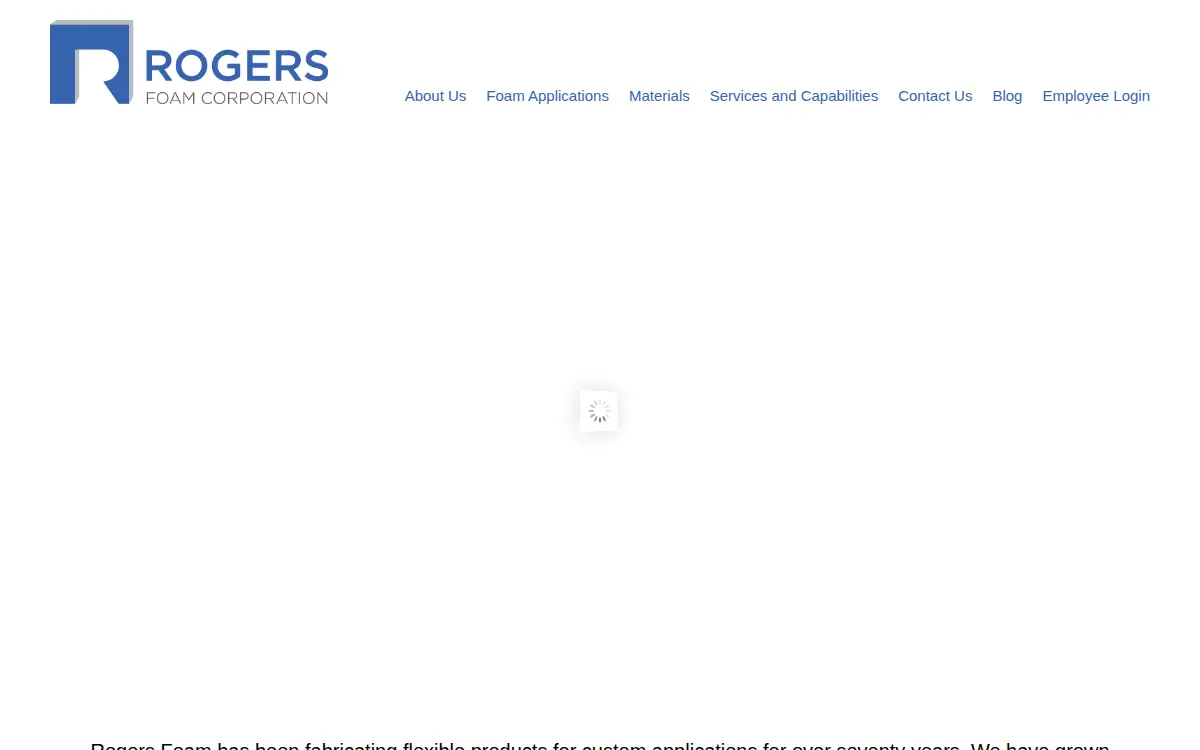 Homepage of Rogers Foam Corporation
