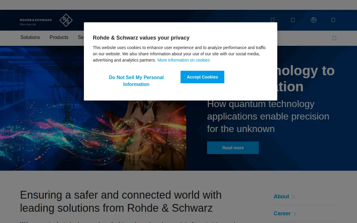 Homepage of Rohde & Schwarz Federal Systems, INC.