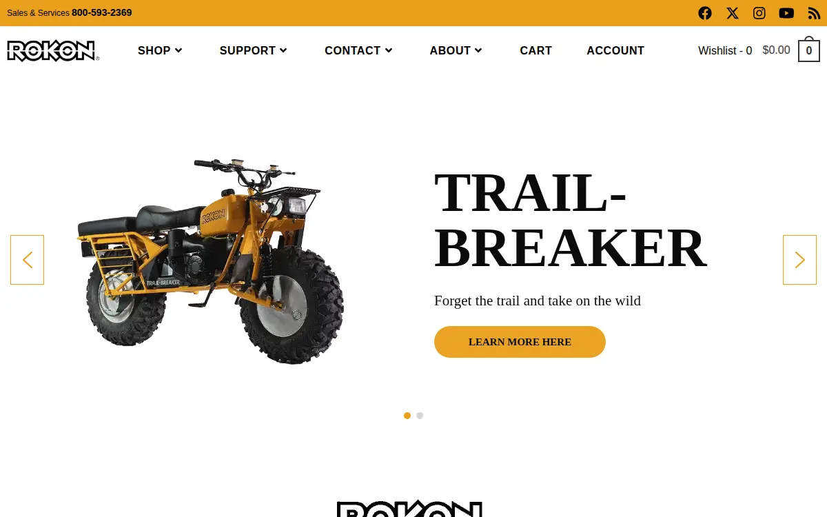 Homepage of Rokon International INC