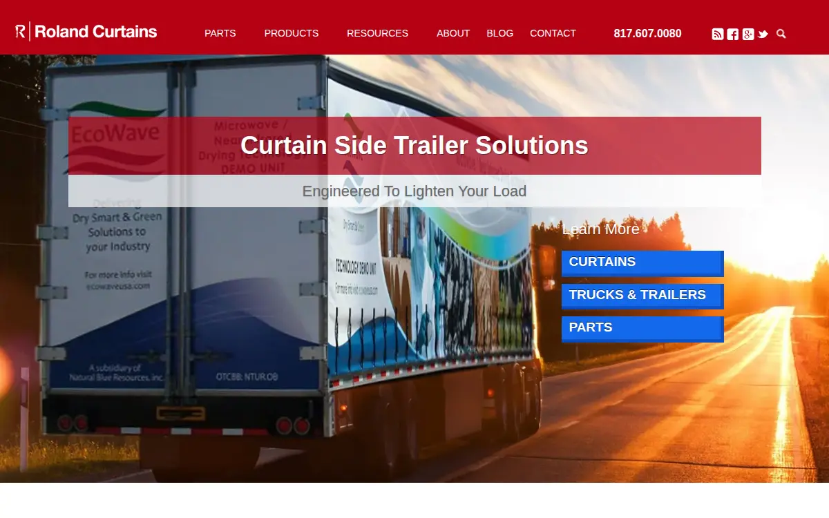Homepage of Roland Curtains INC.