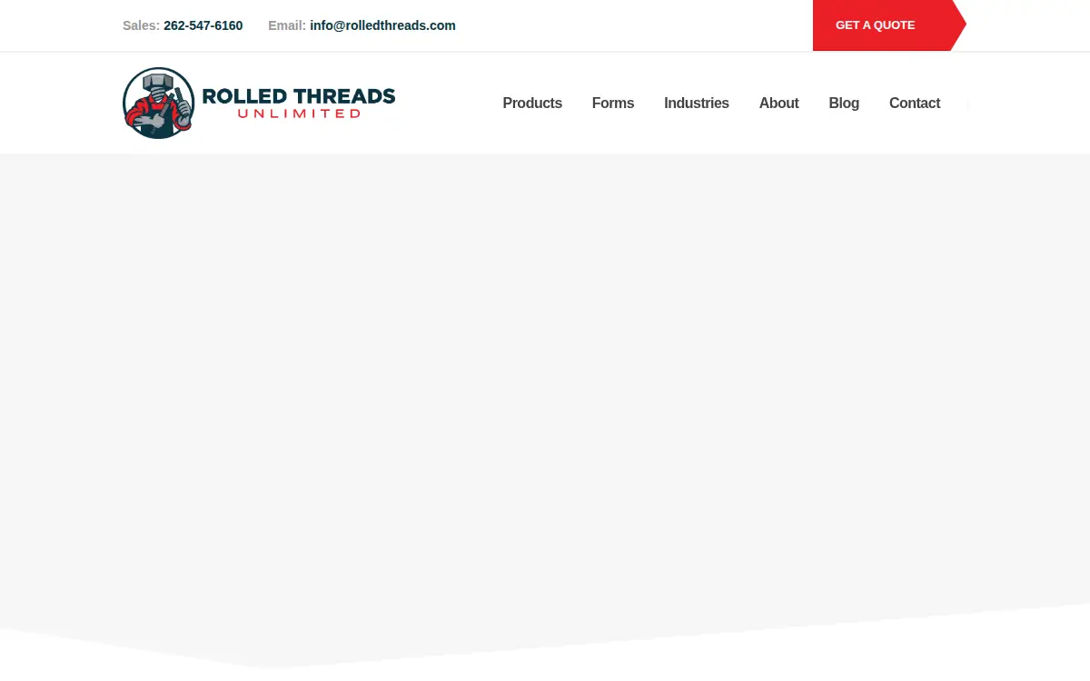 Homepage of Rolled Threads Unlimited, LLC
