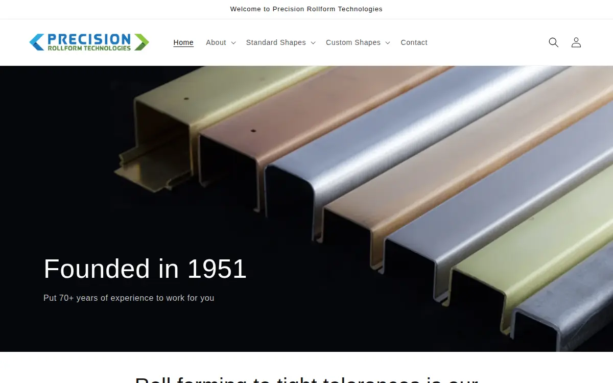 Homepage of Rollform of Jamestown, INC.