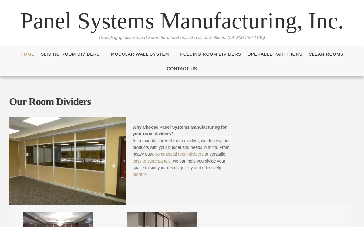 Homepage of Panel Systems Manufacturing INC
