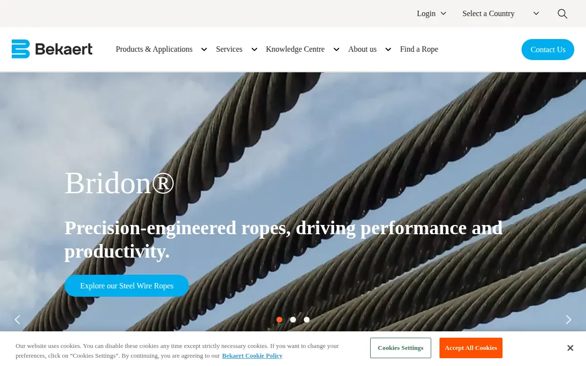Homepage of Bridon-american CORP