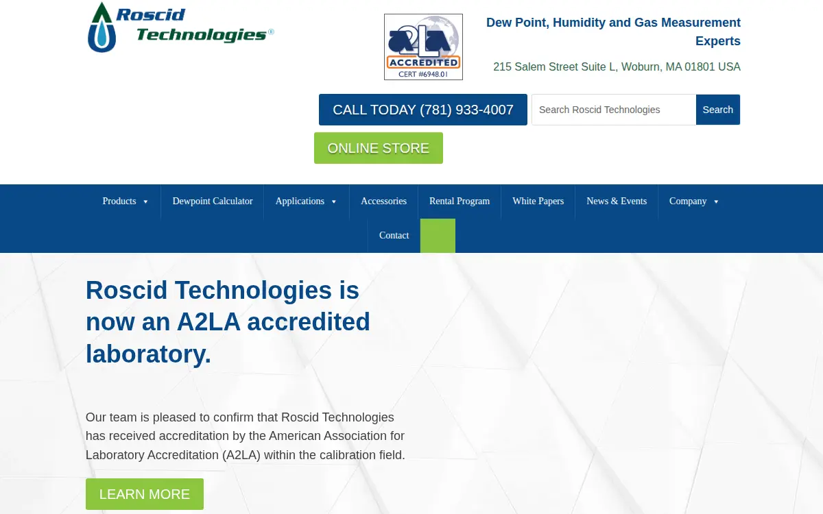 Homepage of Roscid Technologies INC