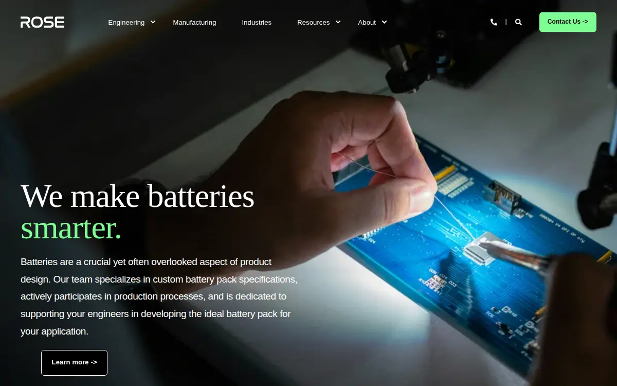 Homepage of Rose Electronics Distributing Company, LLC