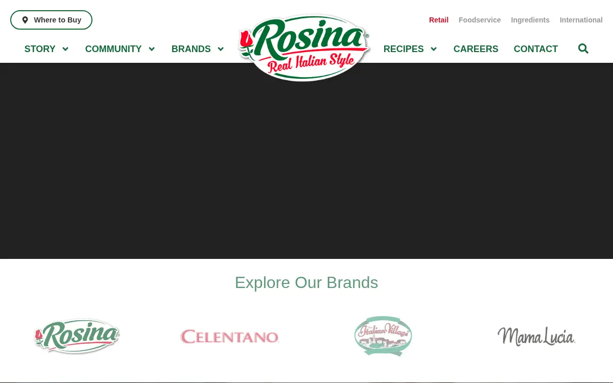Homepage of Rosina Food Products, INC.